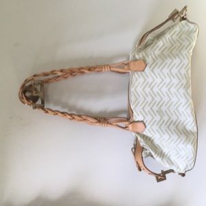 Via Spiga Italian canvas duffel with leather trim